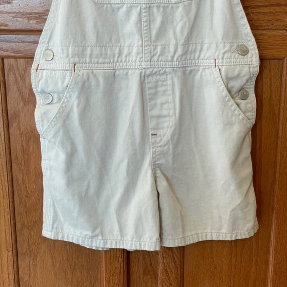 Polo Ralph Lauren Kids Girls L (12/14) Denim Shortalls Cream Beige 100% Cotton - Picture 4 of 15